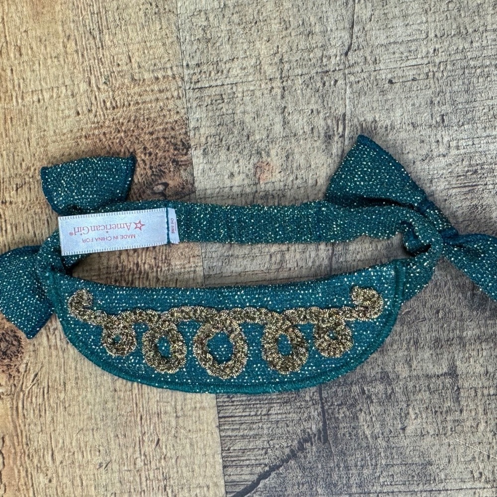 American Girl Rebecca Rubin Costume Chest Teal Gold Metallic Headband Accessory